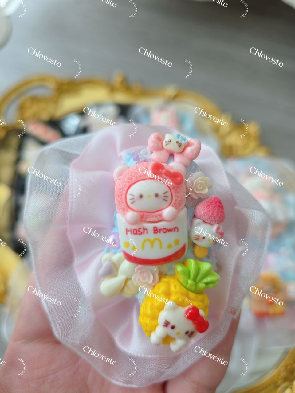 Hello kitty hashbrown decoden clip