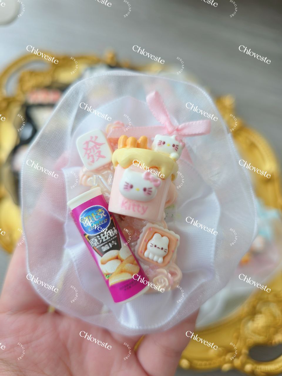 Hello kitty food Decoden clip