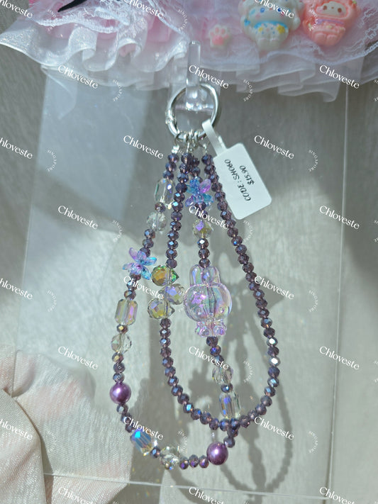 (SH060) Purple transparent melody phone strap