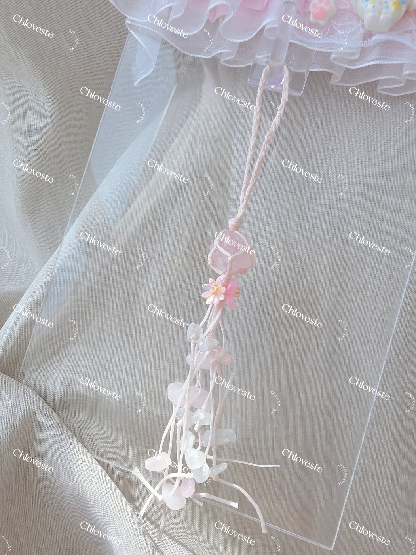 Handmade raw crystal strap