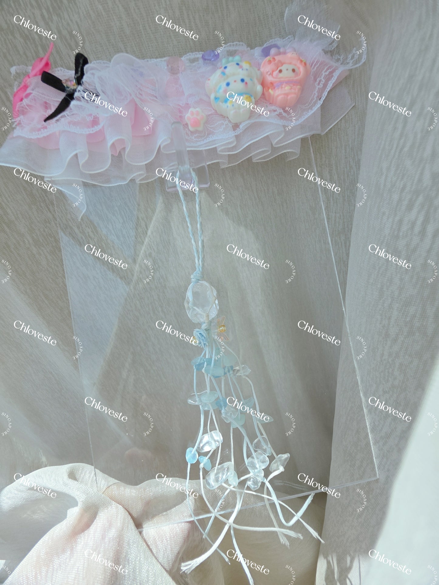 Handmade raw crystal strap