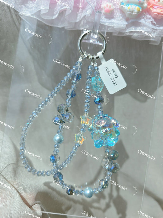 (SH059) Blue transparent Pompompurin phone strap
