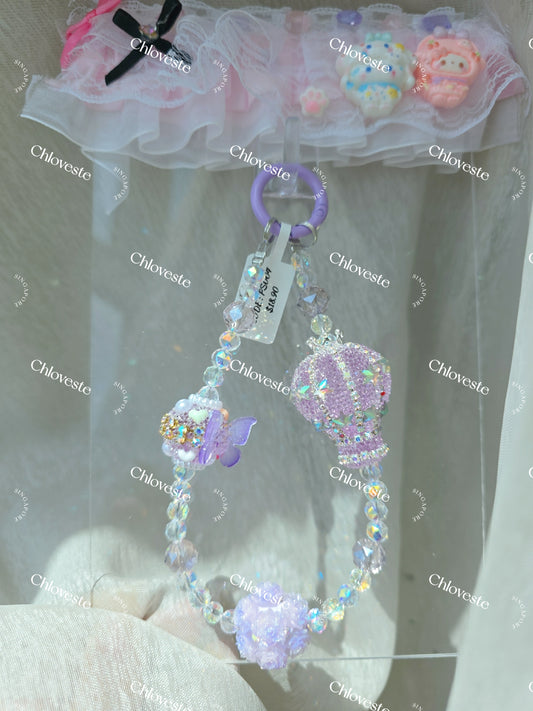 (PS004) Purple blink hot air balloon phone strap