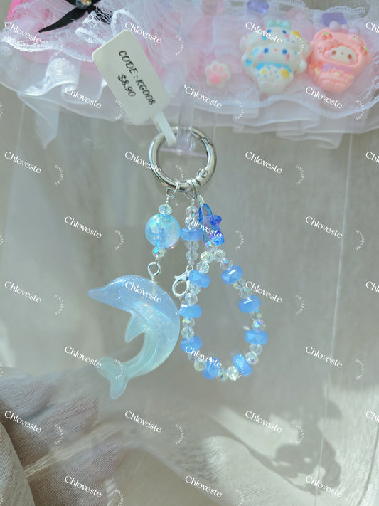 (KS008) Blue dolphin keychain
