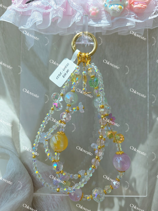 (GH015) Yellow x purple phone strap